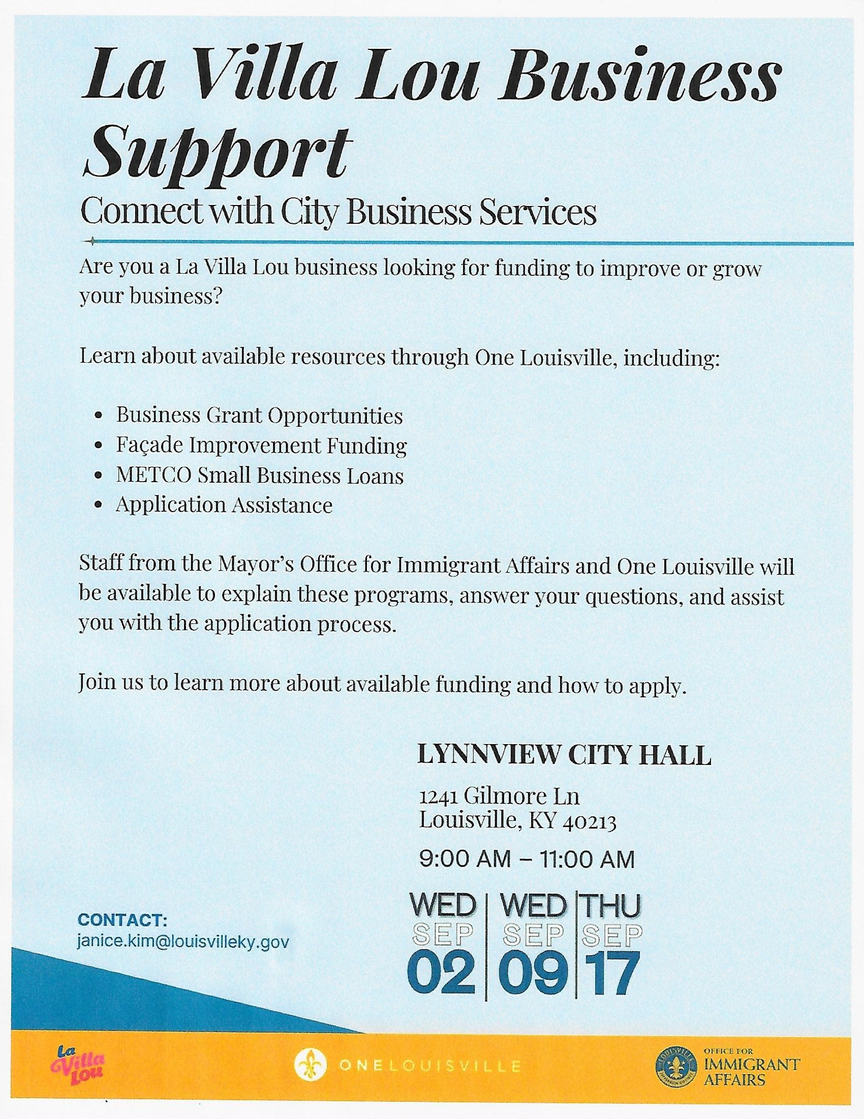 PRESTON CORRIDOR BUSINESS RESOURCE OPPORTUNITES